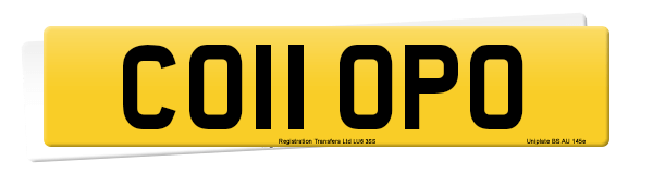 Registration number CO11 OPO